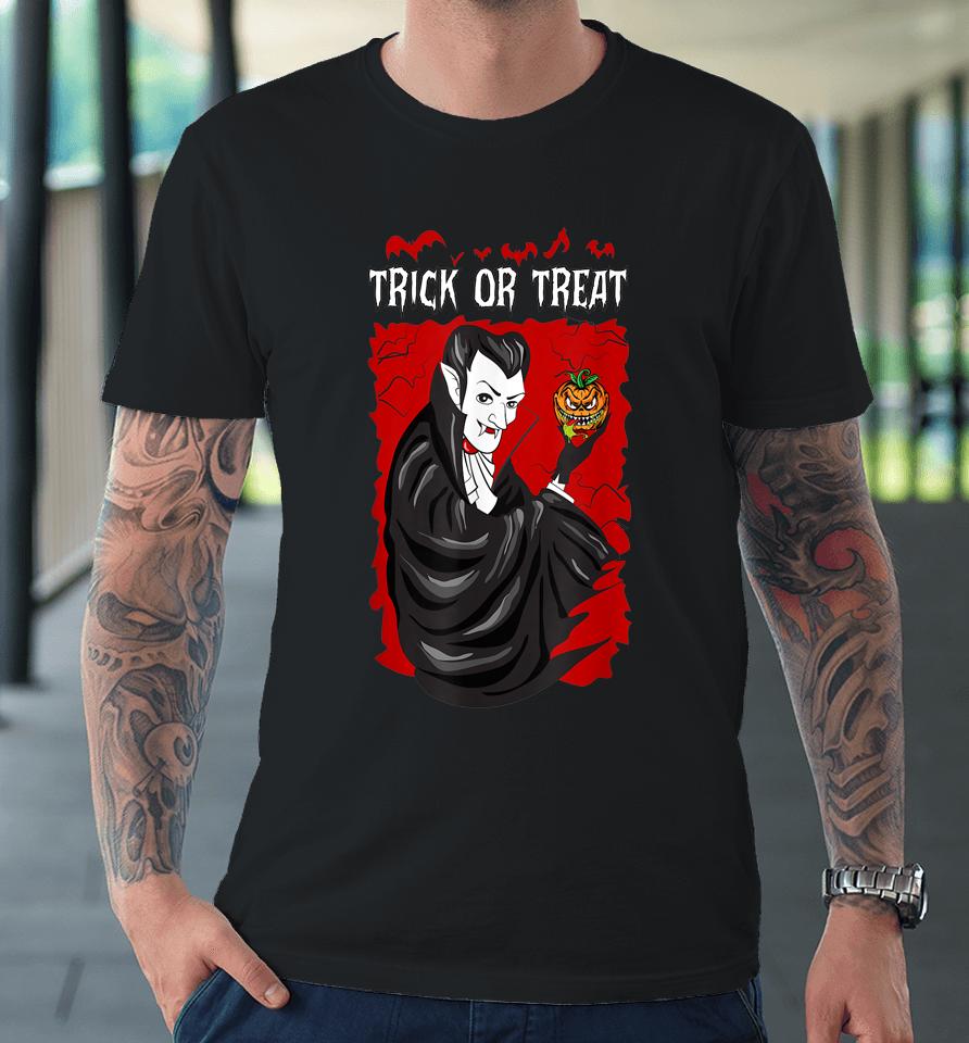Trick Or Treat Vampire Dracula Pumpkin Head Premium T-Shirt