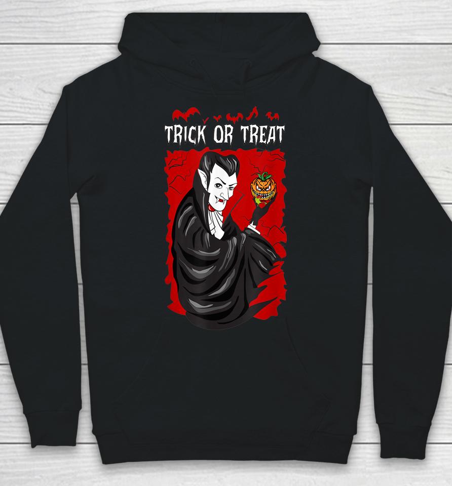 Trick Or Treat Vampire Dracula Pumpkin Head Hoodie