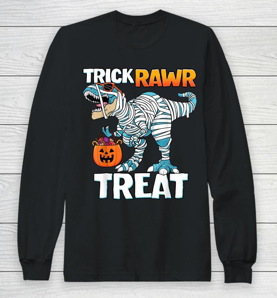Trick Rawr Treat Halloween T-Rex Dinosaur Long Sleeve T-Shirt