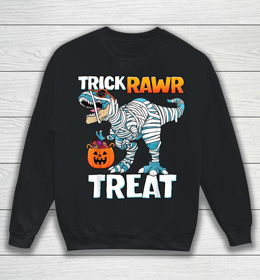 Trick Rawr Treat Halloween T-Rex Dinosaur Sweatshirt