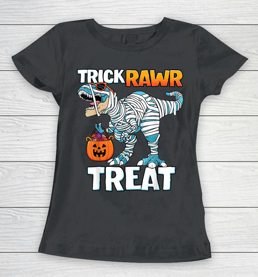 Trick Rawr Treat Halloween T-Rex Dinosaur Women T-Shirt