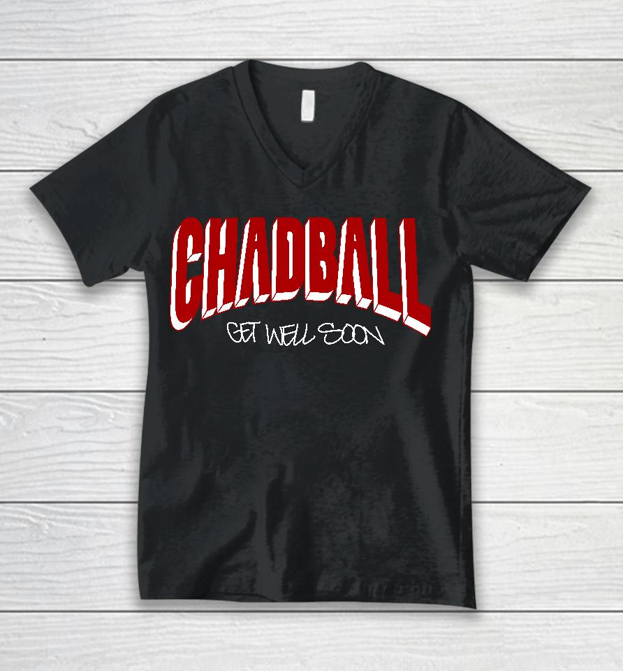 Triplebrecords Merch Chadball Get Well Soon Unisex V-Neck T-Shirt