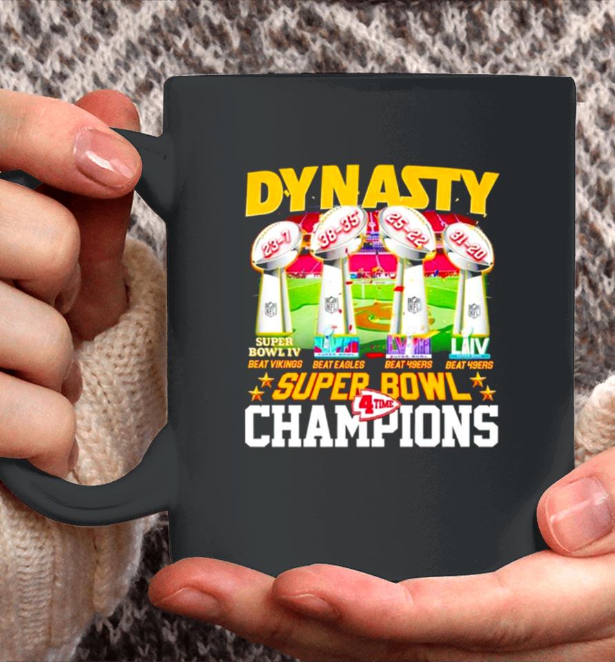 Trophies Dynasty Super Bowl Champions 4 Time Coffee Mug