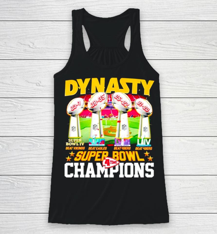 Trophies Dynasty Super Bowl Champions 4 Time Racerback Tank