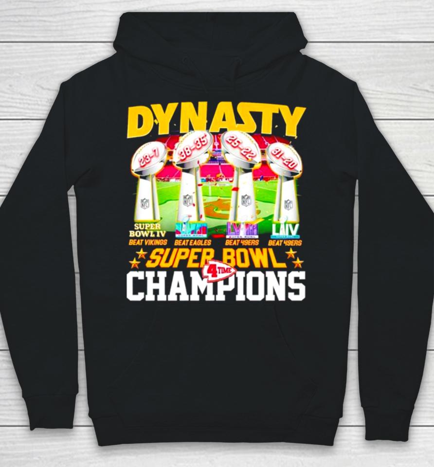 Trophies Dynasty Super Bowl Champions 4 Time Hoodie
