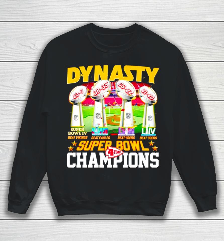 Trophies Dynasty Super Bowl Champions 4 Time Sweatshirt