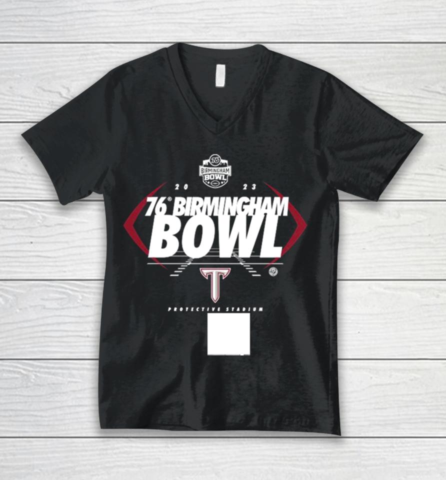 Troy Trojans 2023 Ticketsmarter Birmingham Bowl Graphic Unisex V-Neck T-Shirt