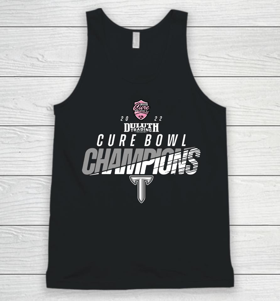 Troy Trojans Football 2022 Duluth Trading Cure Bowl Champions Unisex Tank Top