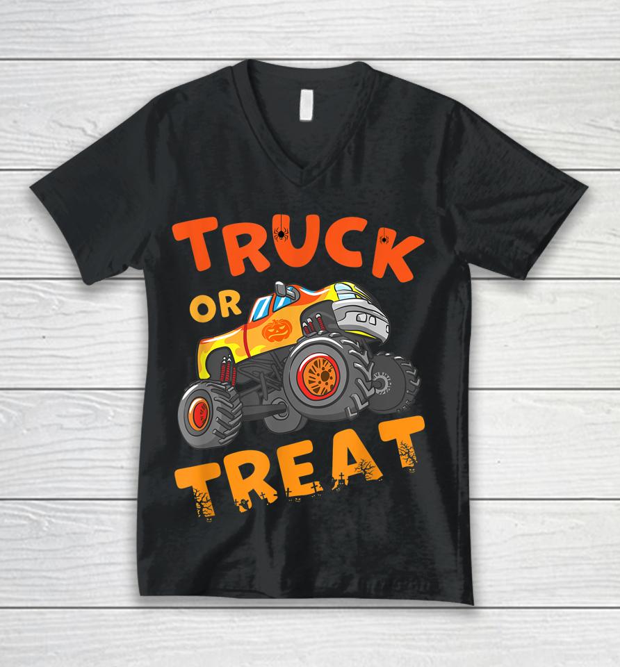 Truck Or Treat Halloween Unisex V-Neck T-Shirt