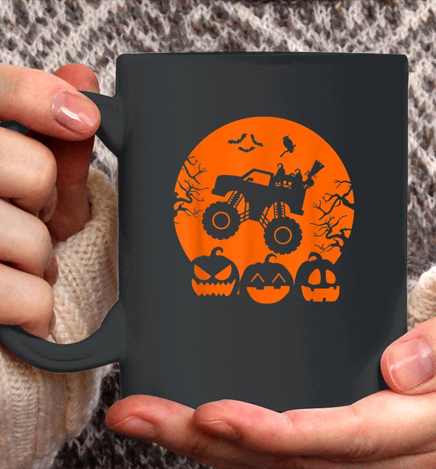 Truck Or Treat Skeleton Monster Truck Moon Candy Halloween Coffee Mug