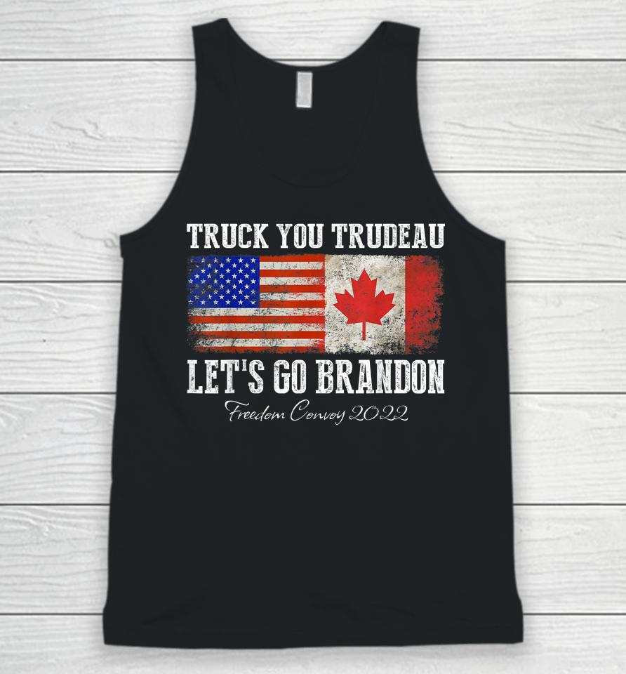 Truck You Trudeau Let's Go Brandon Freedom Convoy Truckers Unisex Tank Top