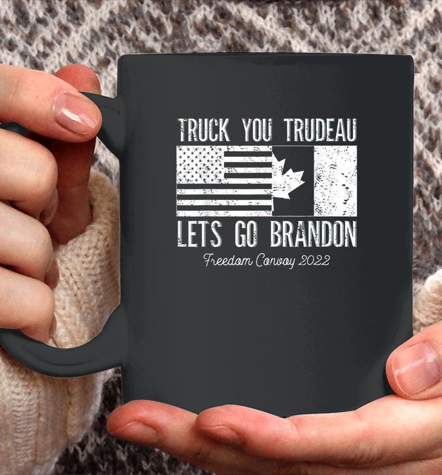 Truck You Trudeau Usa Canada Flag Truckers Vintage Coffee Mug