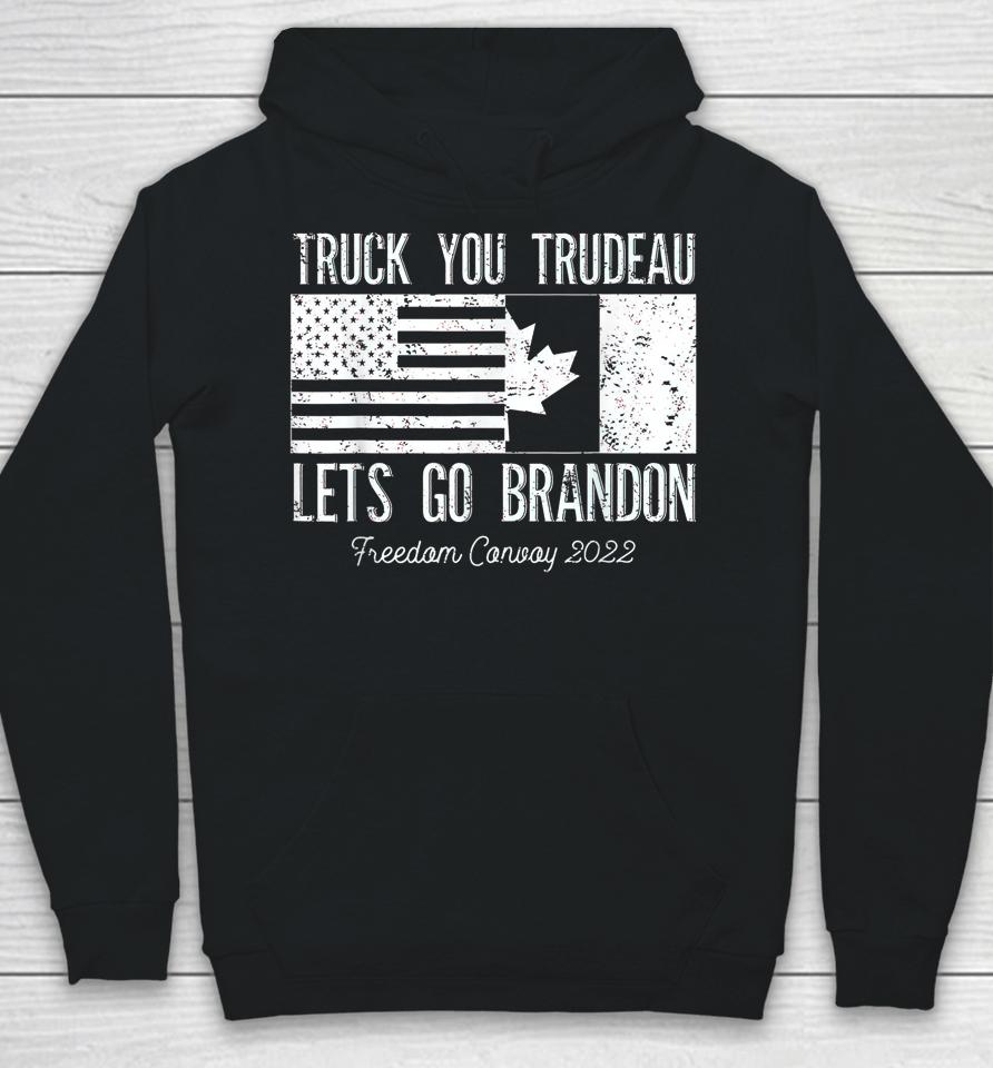 Truck You Trudeau Usa Canada Flag Truckers Vintage Hoodie