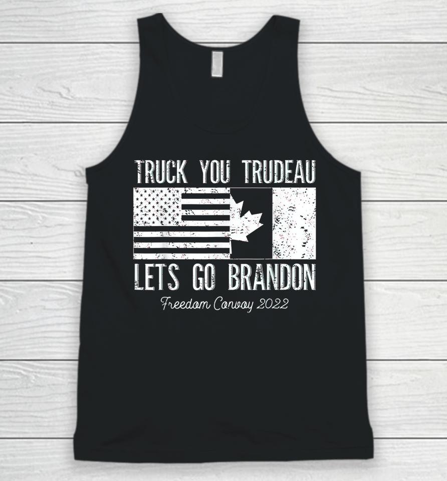 Truck You Trudeau Usa Canada Flag Truckers Vintage Unisex Tank Top