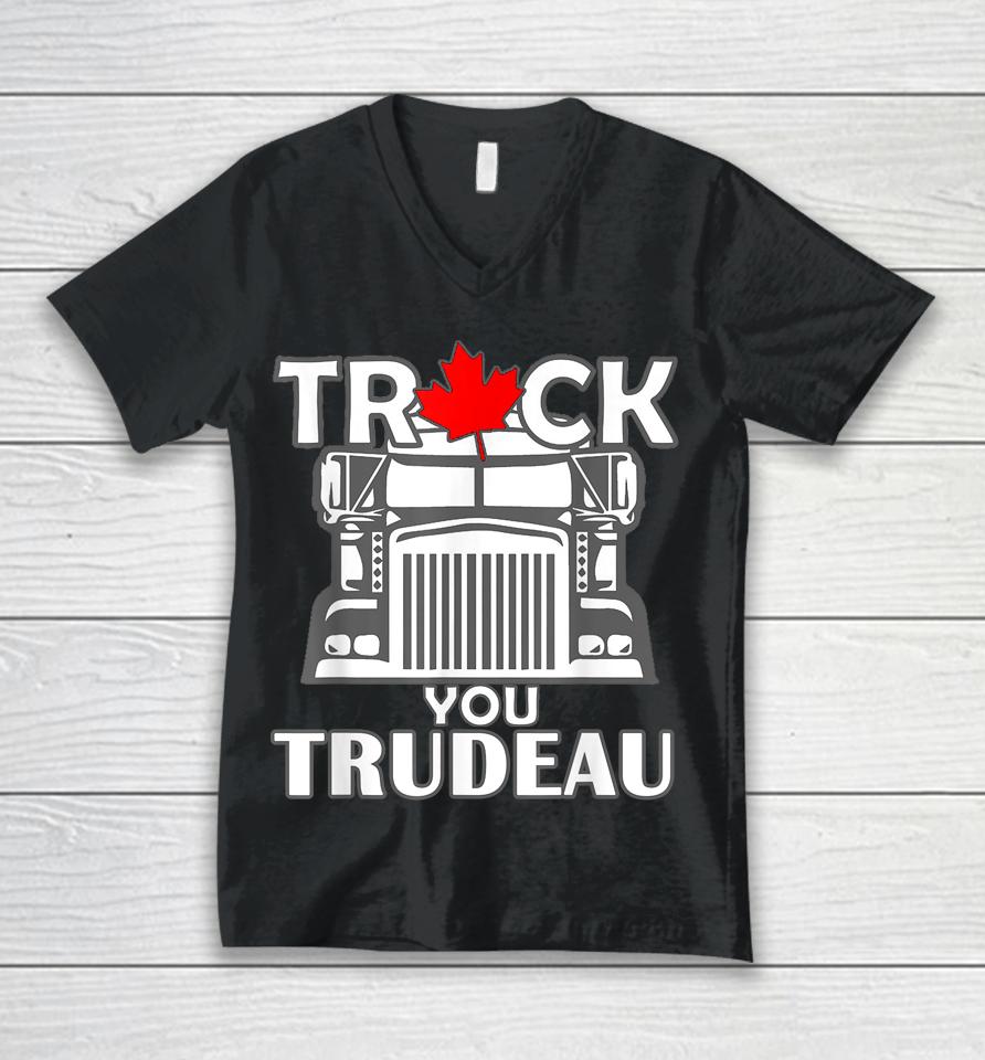 Truck You Trudeau World Freedom Convoy Canada Usa Unisex V-Neck T-Shirt