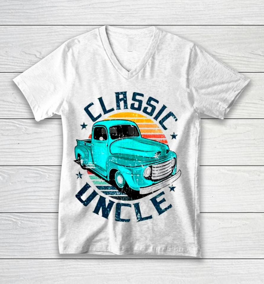 Trucker Classic Uncle Fathers Day Mens Vintage Unisex V-Neck T-Shirt