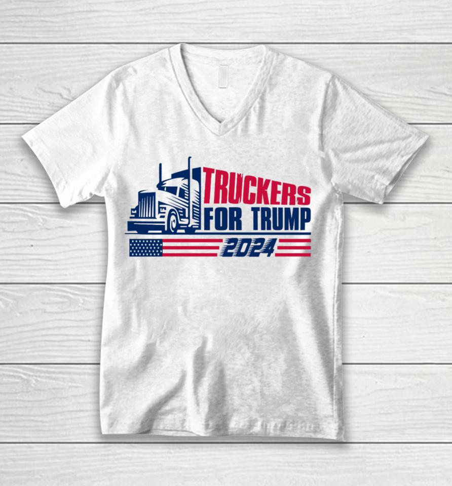 Truckers For Trump 2024 Unisex V-Neck T-Shirt