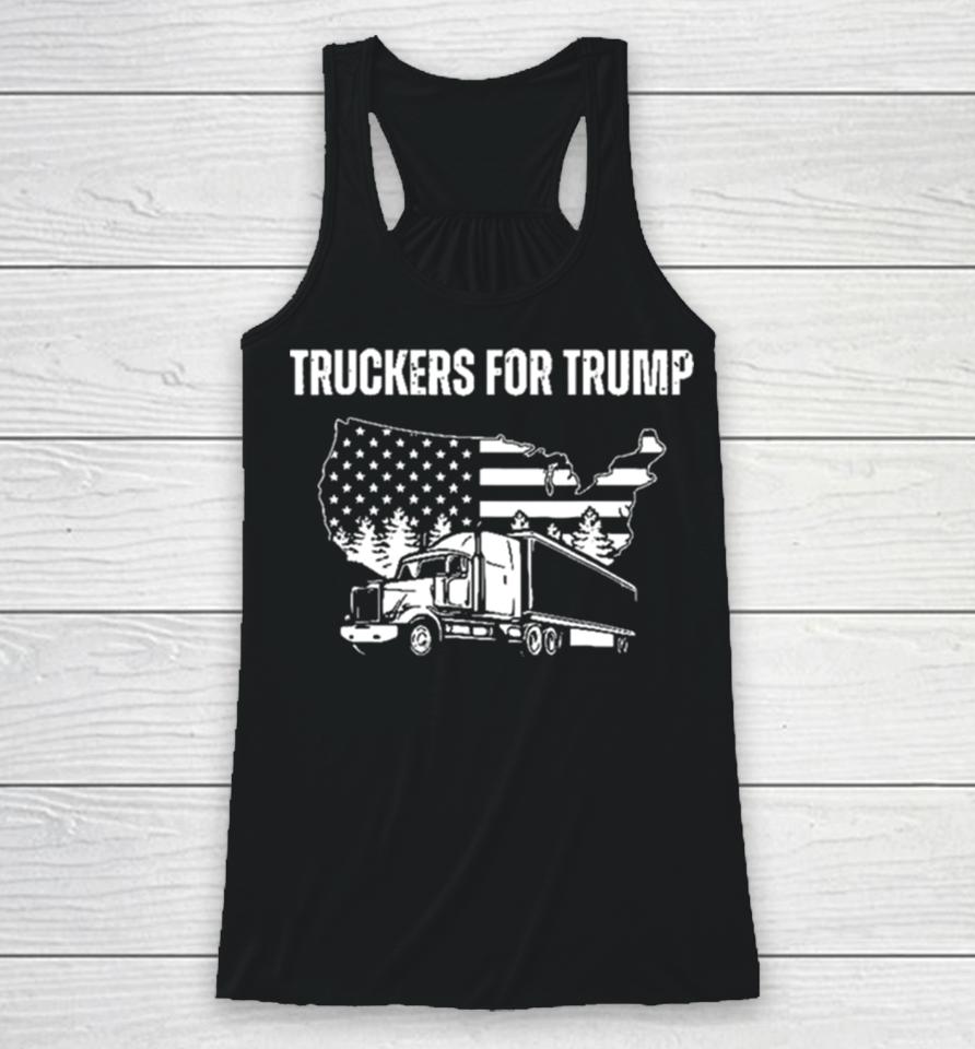 Truckers For Trump 2024 Vote Funny Trump 2024 Gift Racerback Tank