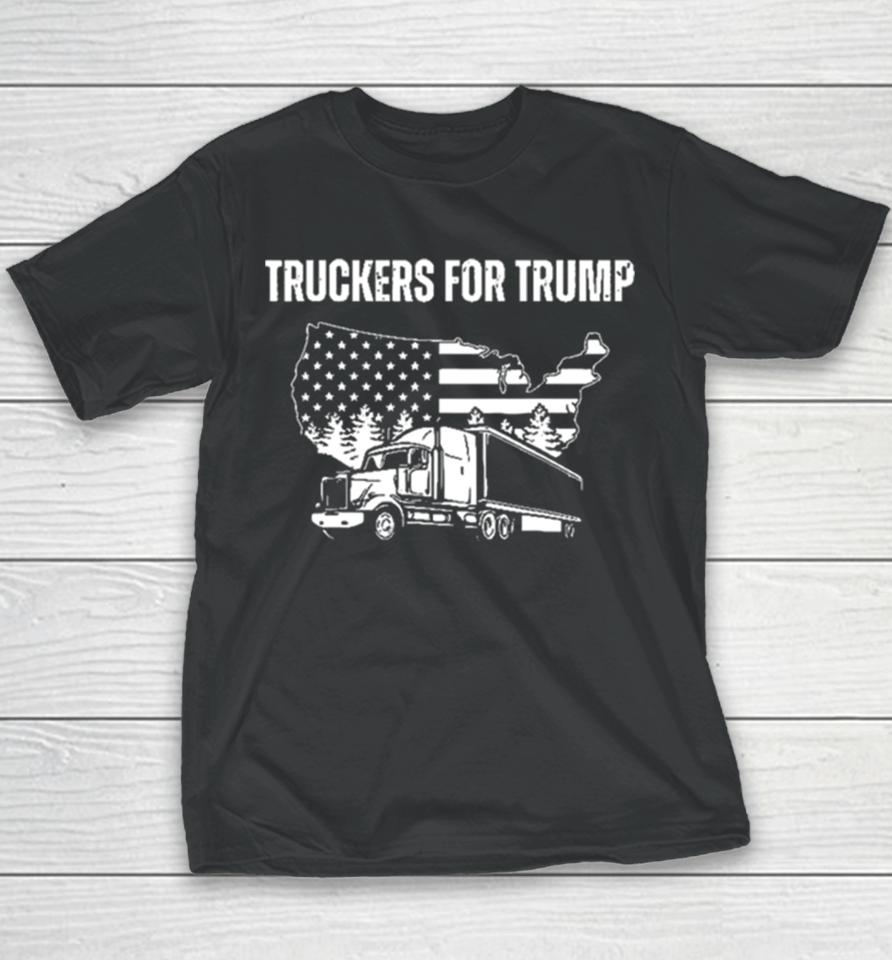 Truckers For Trump 2024 Vote Funny Trump 2024 Gift Youth T-Shirt
