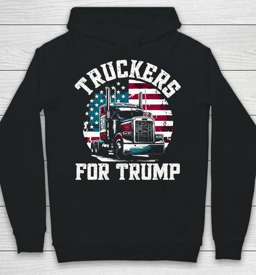 Truckers For Trump American Flag Truck Hoodie