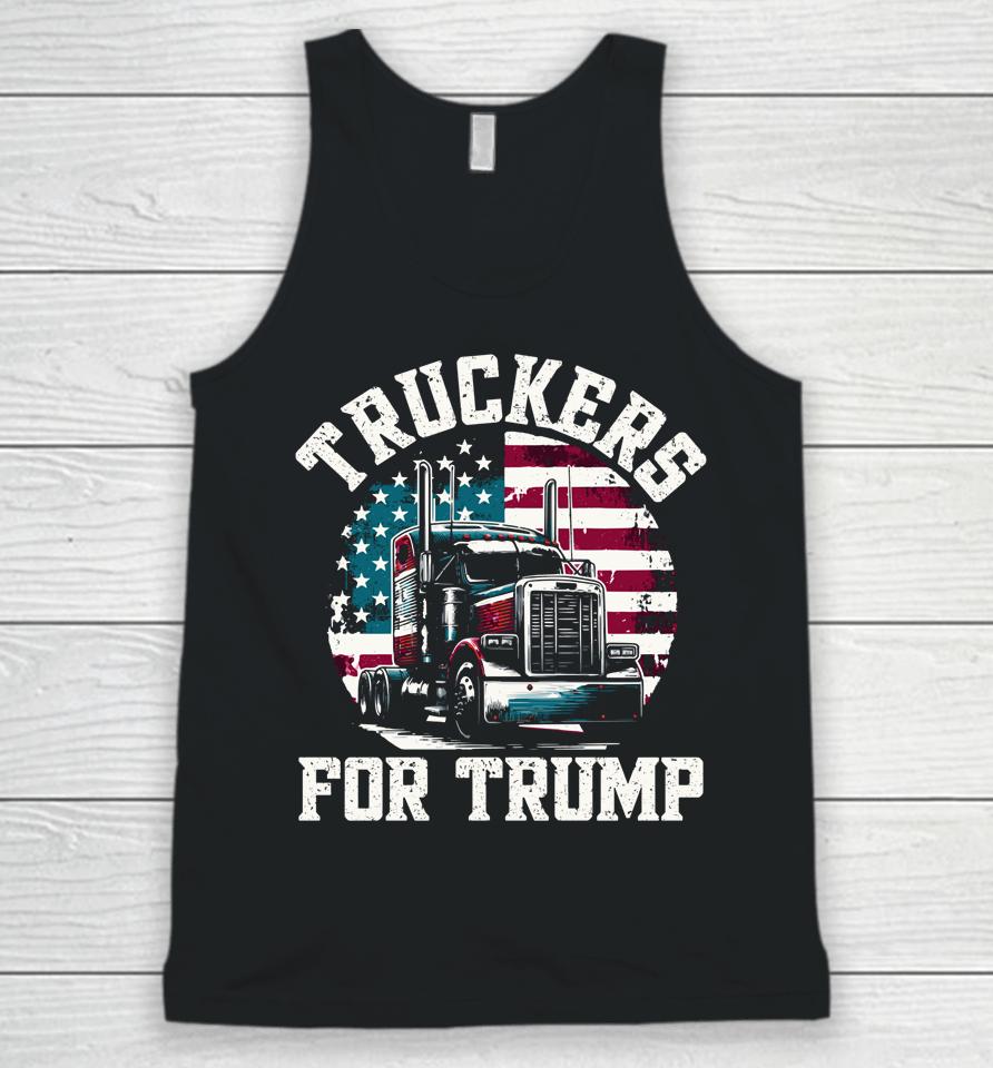 Truckers For Trump American Flag Truck Unisex Tank Top