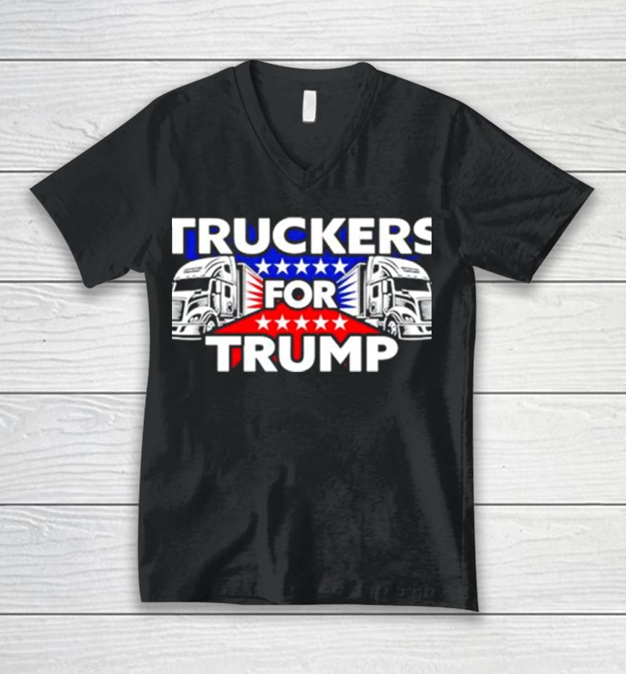 Truckers For Trump Usa Unisex V-Neck T-Shirt