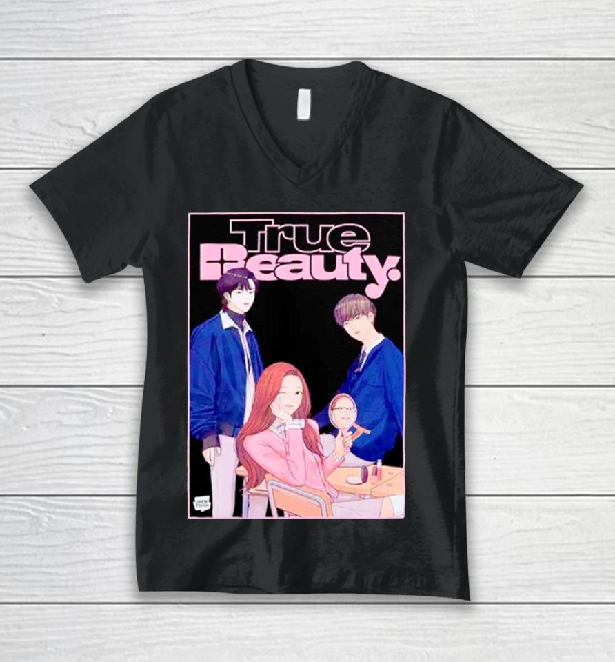 True Beauty Trio Glitter Unisex V-Neck T-Shirt