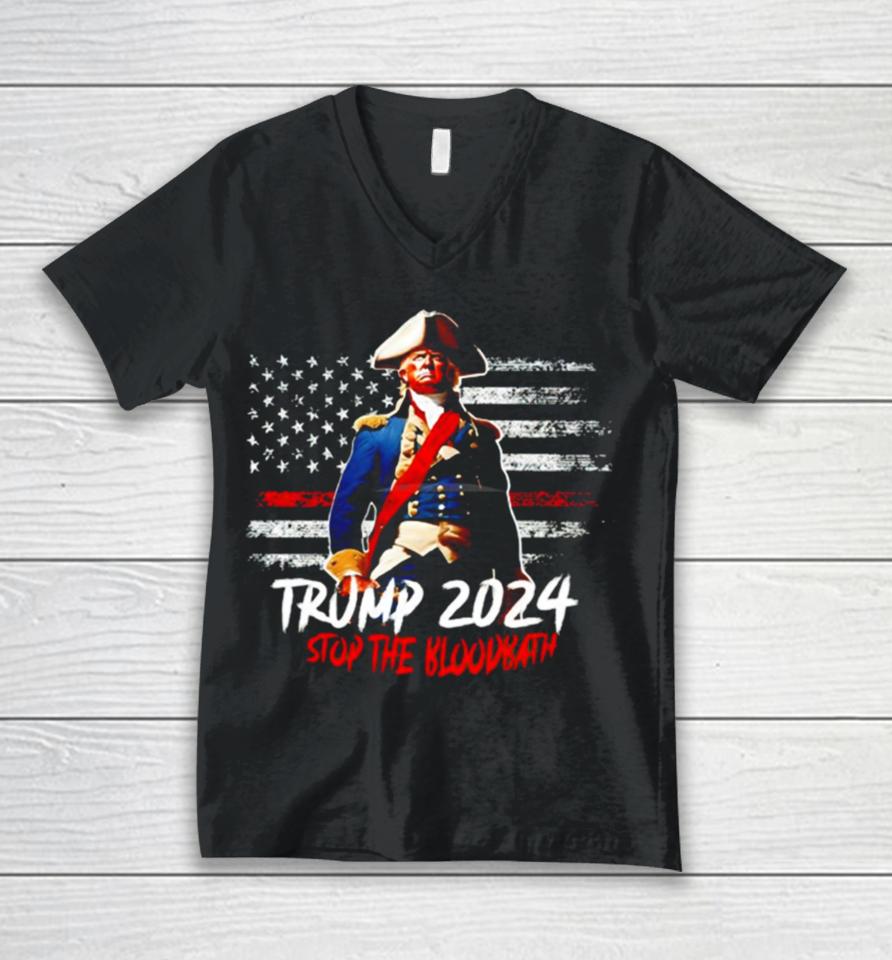 Trump 2024 Stop The Bloodbath Unisex V-Neck T-Shirt