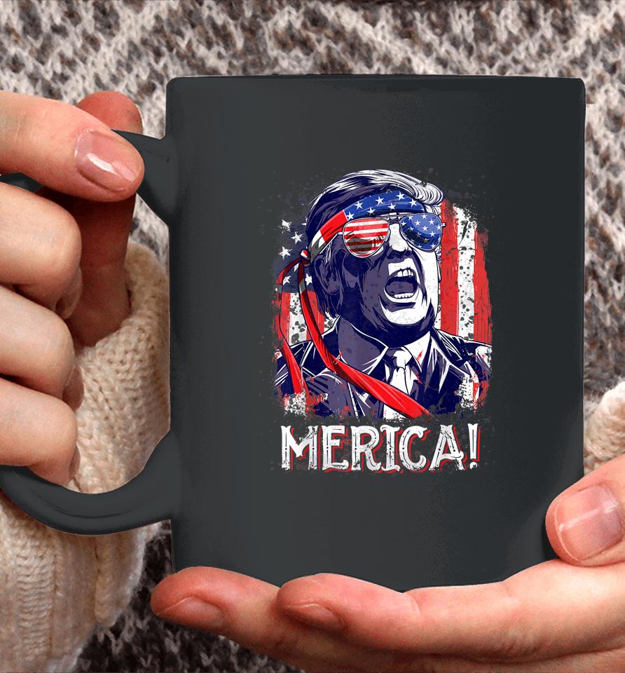 Trump 4Th Of July Merica Usa American Flag Vintage Coffee Mug