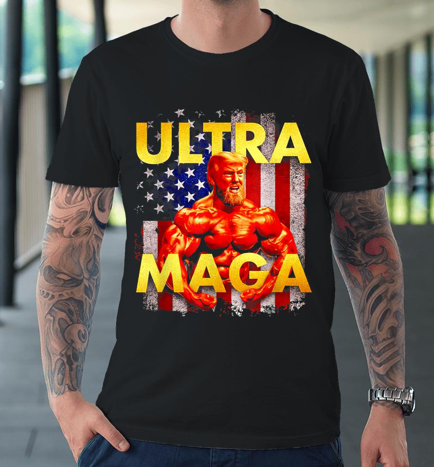 Trump Buff Ultra Maga American Flag Premium T-Shirt