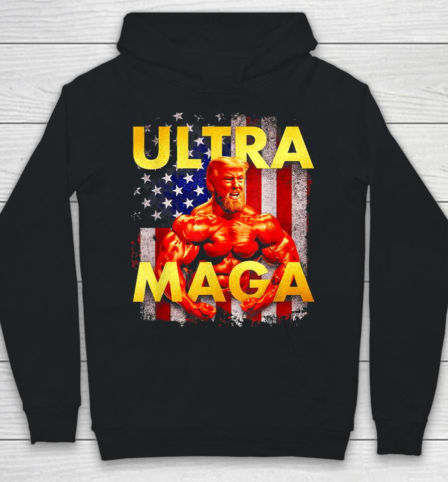 Trump Buff Ultra Maga American Flag Hoodie