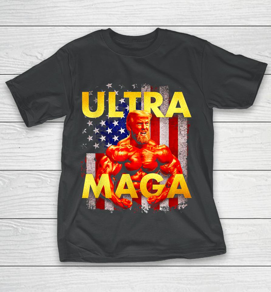 Trump Buff Ultra Maga American Flag T-Shirt