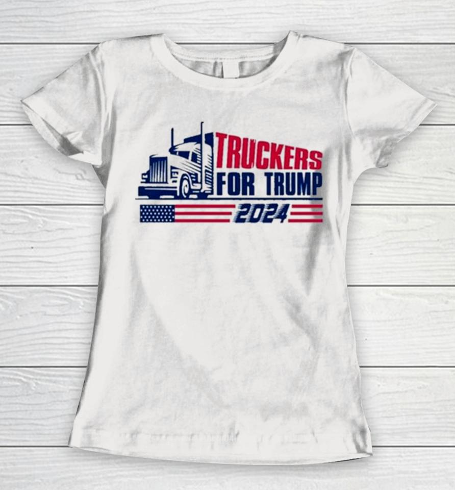 Trump Careful Jack Danger Truckers For Trump 2024 Women T-Shirt