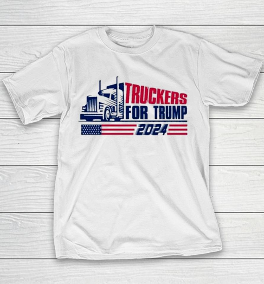 Trump Careful Jack Danger Truckers For Trump 2024 Youth T-Shirt