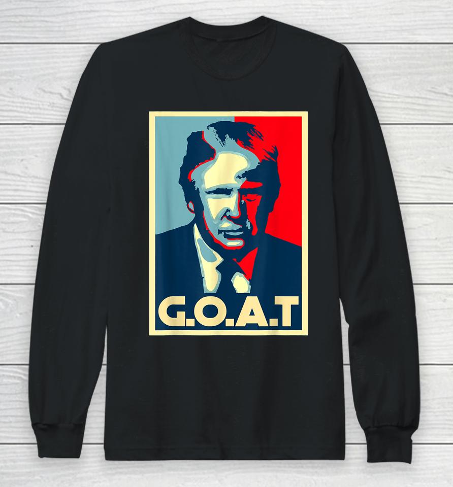 Trump Goat Middle Finger I'll Be Back Election 2024 Support Long Sleeve T-Shirt