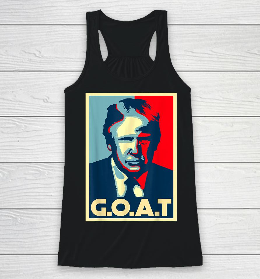 Trump Goat Middle Finger I'll Be Back Election 2024 Support Racerback Tank