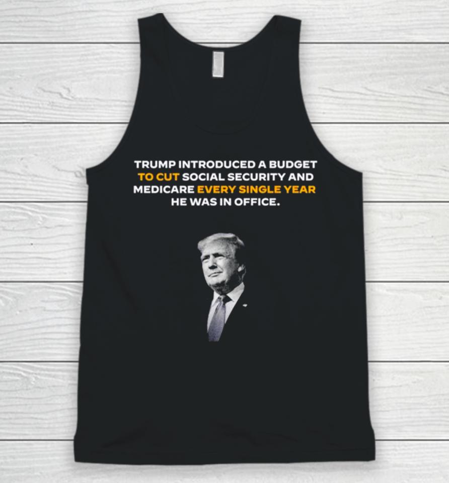Trump Introduced A Budget To Cut Social Security Unisex Tank Top