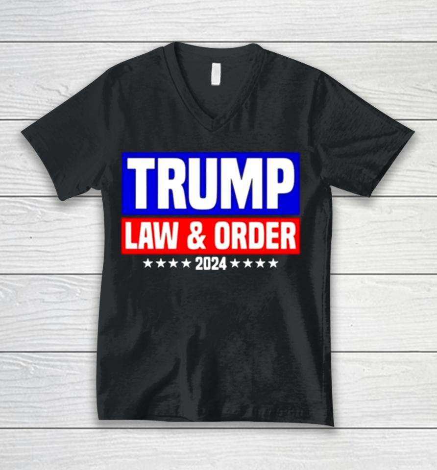 Trump Law And Order 2024 Unisex V-Neck T-Shirt