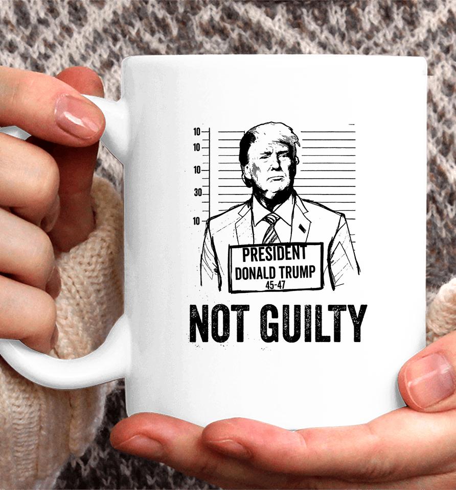 Trump Mugshot Not Guilty 45-47 Coffee Mug
