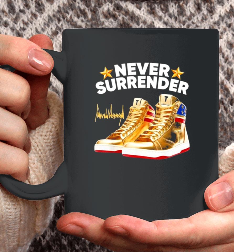 Trump Never Surrender Shoes 2024 Signature Coffee Mug