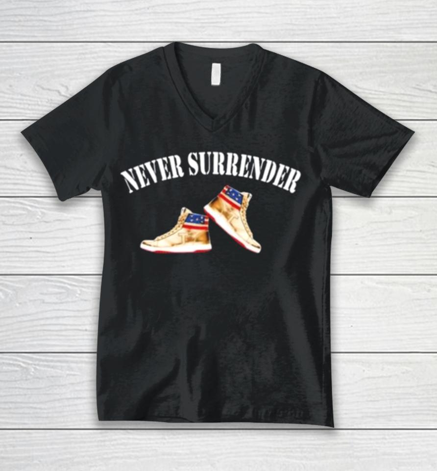 Trump Never Surrender – Trump Air Sneakers Unisex V-Neck T-Shirt