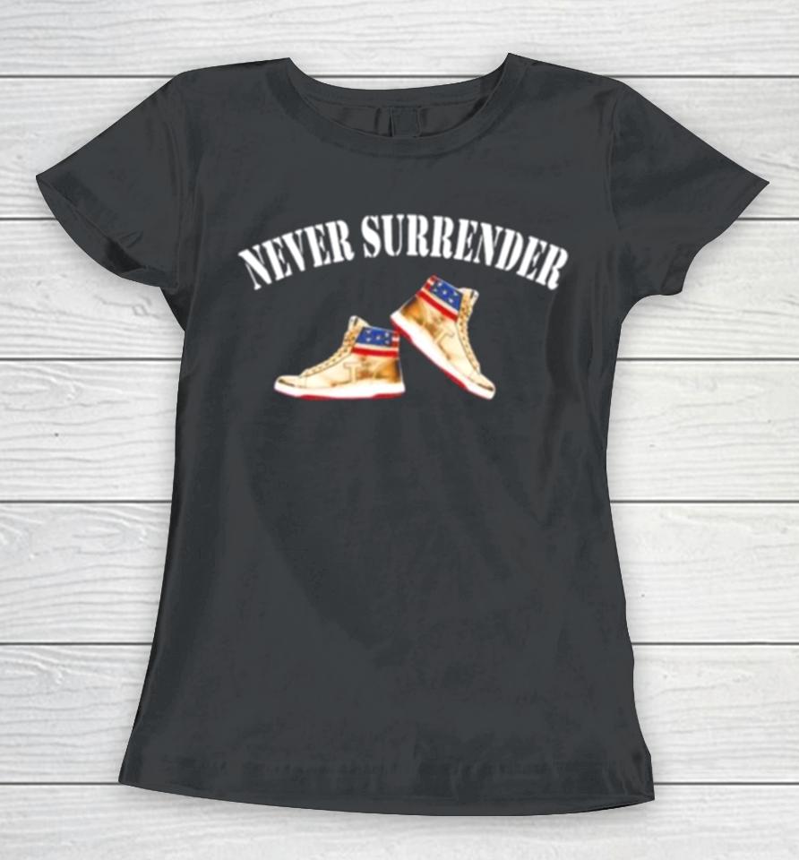Trump Never Surrender – Trump Air Sneakers Women T-Shirt