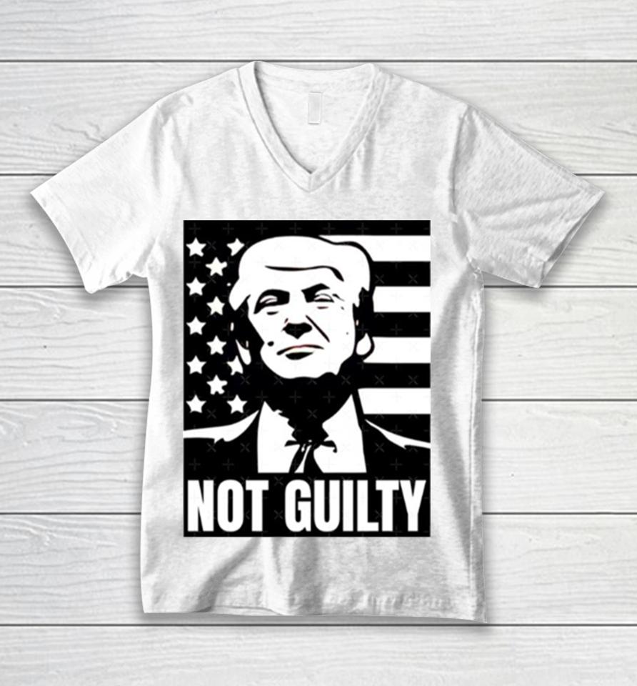 Trump Not Guilty Mugshot 2024 President Unisex V-Neck T-Shirt