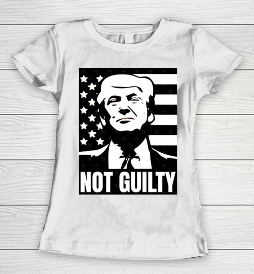 Trump Not Guilty Mugshot 2024 President Women T-Shirt