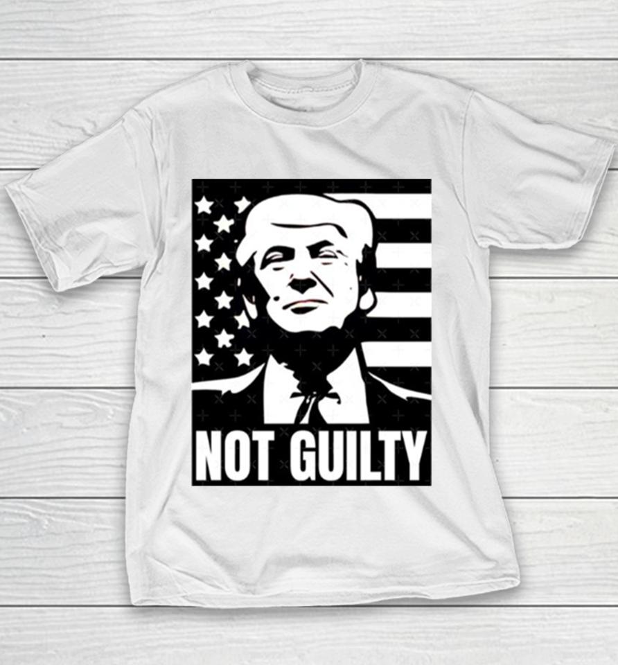 Trump Not Guilty Mugshot 2024 President Youth T-Shirt