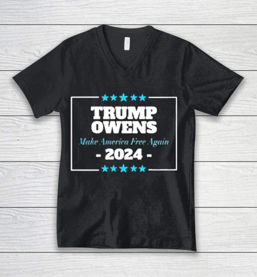 Trump Owens 2024 Make America Free Again Unisex V-Neck T-Shirt