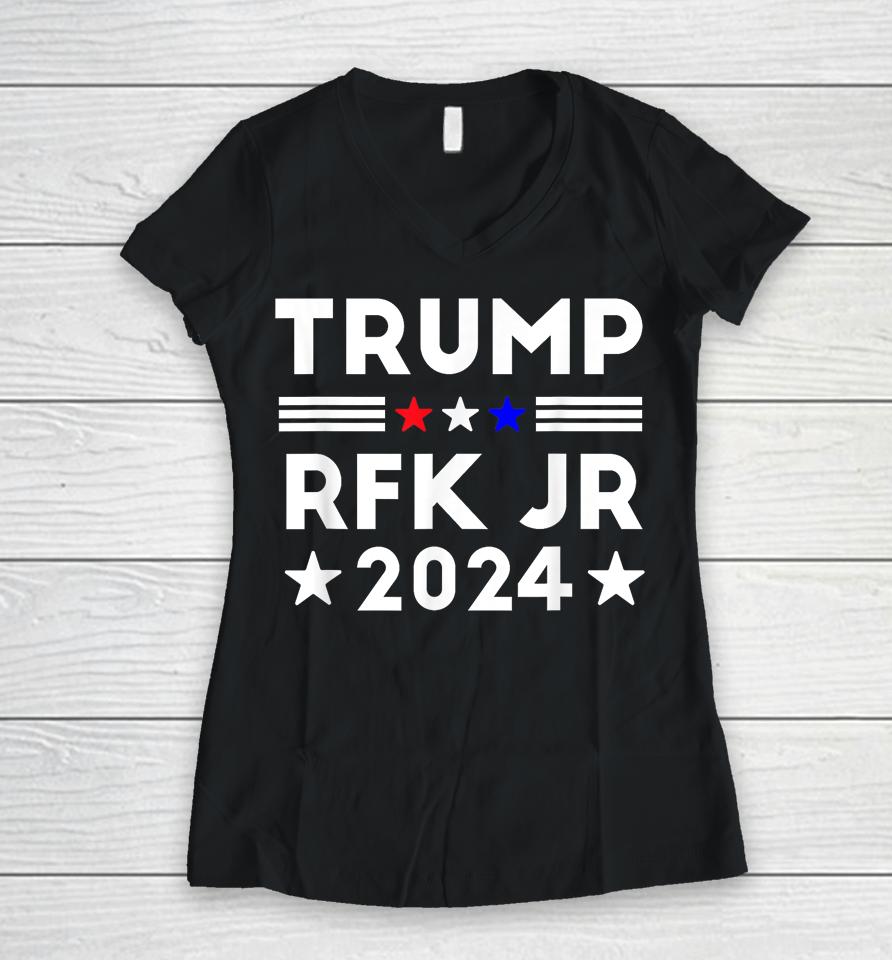 Trump Rfk Jr 2024 Women V-Neck T-Shirt