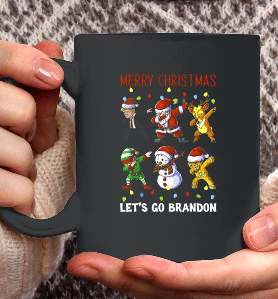 Trump Santa Reindeer Elf Dabbing Merry Christmas Let’s Go Brandon Coffee Mug