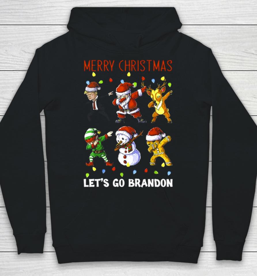 Trump Santa Reindeer Elf Dabbing Merry Christmas Let’s Go Brandon Hoodie
