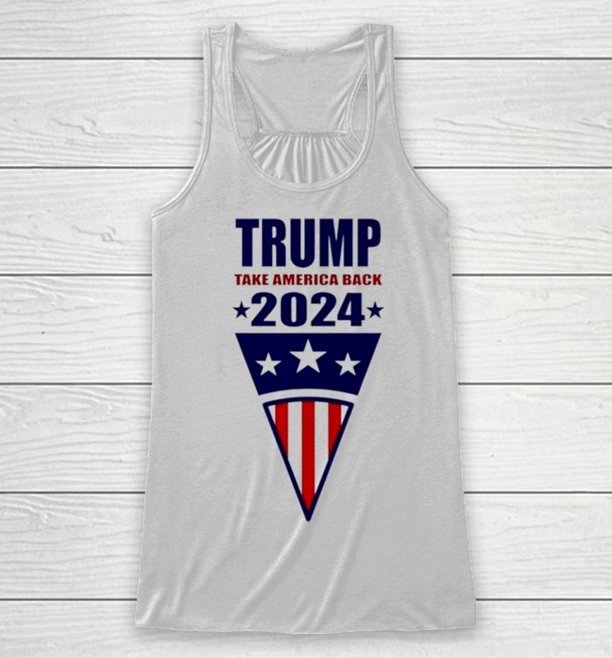 Trump Take America Back 2024 Usa Flag Racerback Tank